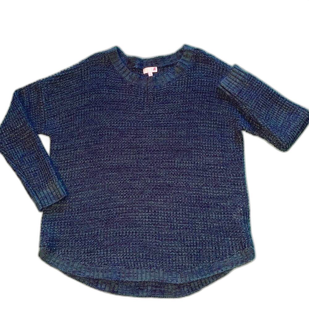 SO 100% Acrylic blue green knit sweater size XL round neck EUC